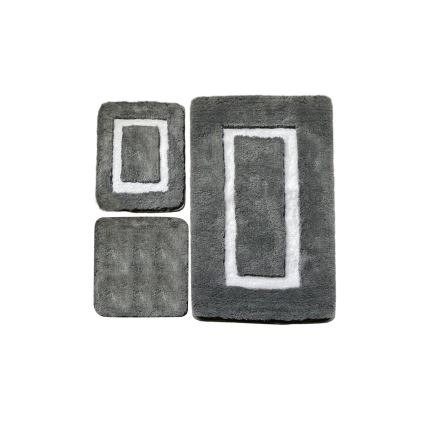 CONJUNTO 3x Tapetes para casa de banho 60/60/100 cm antracite