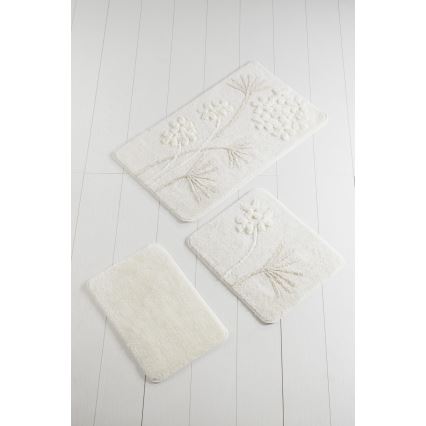 CONJUNTO 3x Tapetes para casa de banho ORKIDE 60/60/100 cm bege