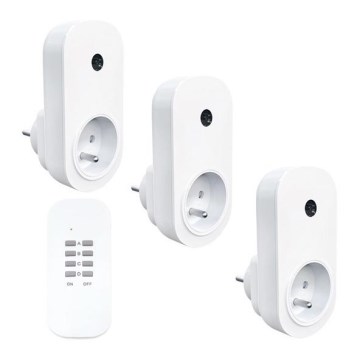 CONJUNTO 3x Tomadas controladas remotamente + comando
