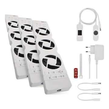 CONJUNTO 3x Ventiladores para radiador 5/230V branco