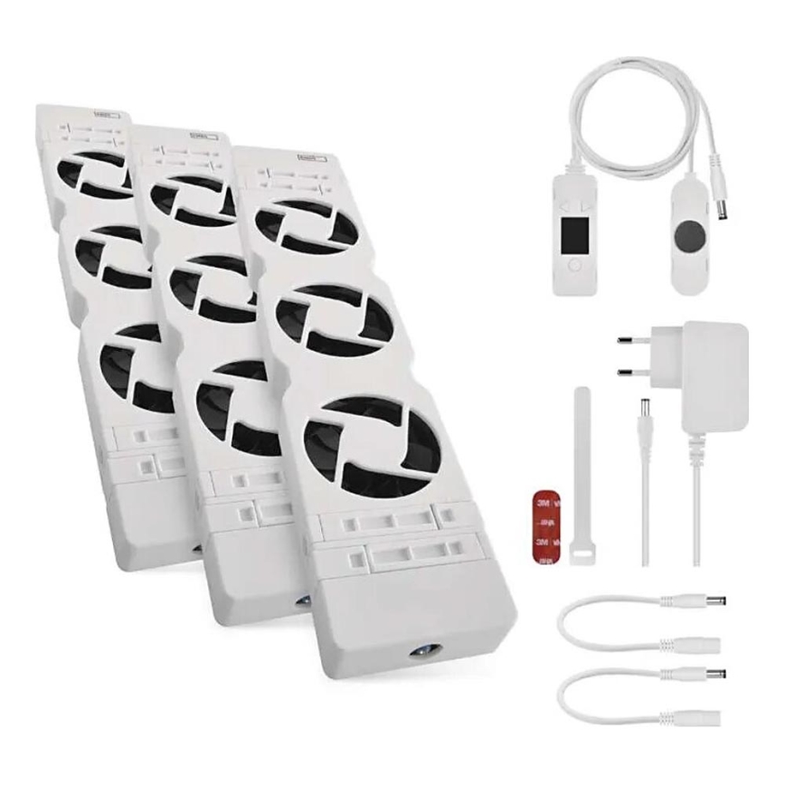 CONJUNTO 3x Ventiladores para radiador 5/230V branco