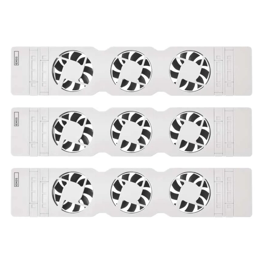 CONJUNTO 3x Ventiladores para radiador 5/230V branco