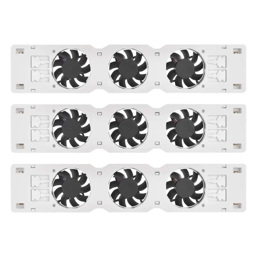 CONJUNTO 3x Ventiladores para radiador 5/230V branco