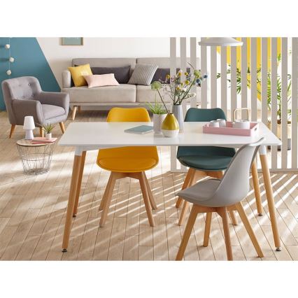 CONJUNTO 4x Cadeira de refeição BAYA faia/cinzento claro