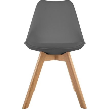 CONJUNTO 4x Cadeira de refeição BAYA faia/cinzento escuro