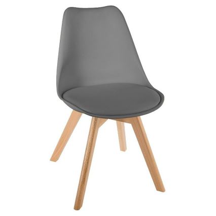 CONJUNTO 4x Cadeira de refeição BAYA faia/cinzento escuro