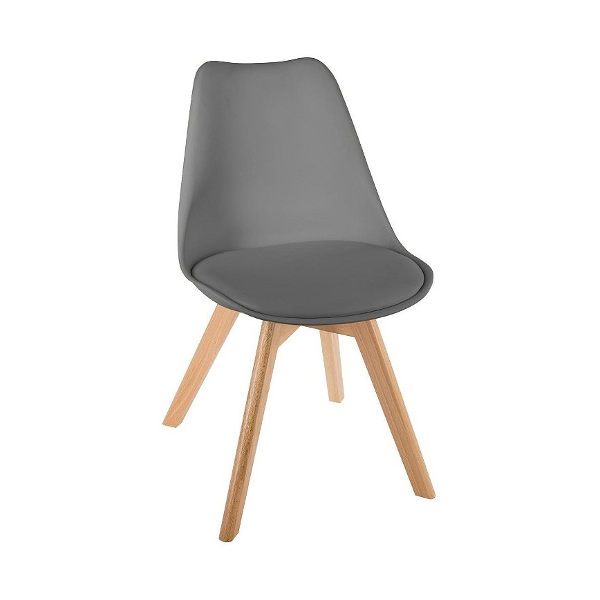 CONJUNTO 4x Cadeira de refeição BAYA faia/cinzento escuro