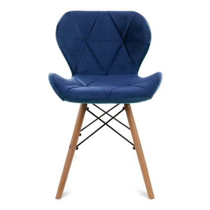 CONJUNTO 4x Cadeira de refeição TRIGO 74x48 cm azul escuro/faia