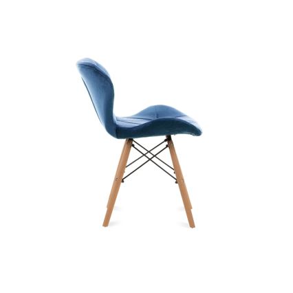 CONJUNTO 4x Cadeira de refeição TRIGO 74x48 cm azul escuro/faia