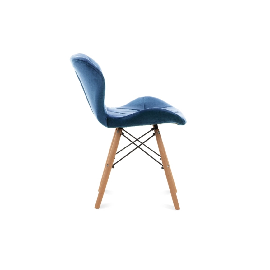 CONJUNTO 4x Cadeira de refeição TRIGO 74x48 cm azul escuro/faia