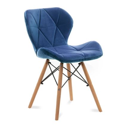 CONJUNTO 4x Cadeira de refeição TRIGO 74x48 cm azul escuro/faia