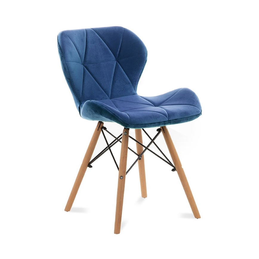 CONJUNTO 4x Cadeira de refeição TRIGO 74x48 cm azul escuro/faia