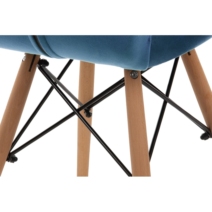 CONJUNTO 4x Cadeira de refeição TRIGO 74x48 cm azul escuro/faia