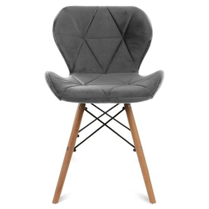 CONJUNTO 4x Cadeira de refeição TRIGO 74x48 cm cinzento claro/faia