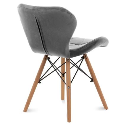 CONJUNTO 4x Cadeira de refeição TRIGO 74x48 cm cinzento claro/faia