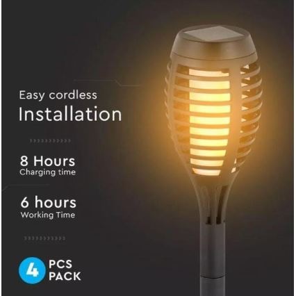 CONJUNTO 4x  Candeeiro solar LED 4xLED/3,6V IP44