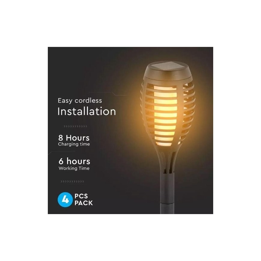 CONJUNTO 4x  Candeeiro solar LED 4xLED/3,6V IP44