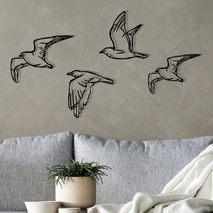 CONJUNTO 4x Decoração de parede pássaros