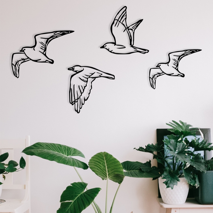 CONJUNTO 4x Decoração de parede pássaros