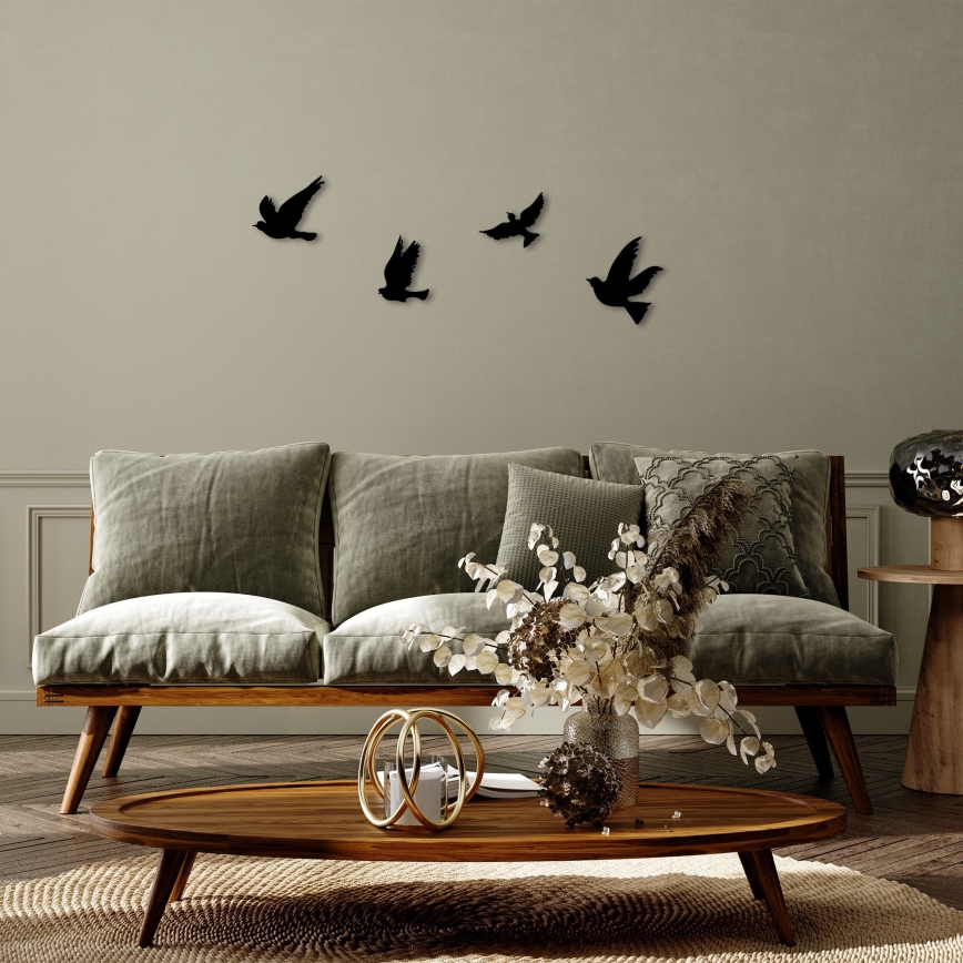 CONJUNTO 4x Decoração de parede pássaros