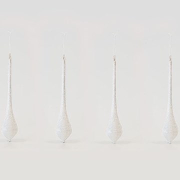 CONJUNTO 4x Decorações para árvore de Natal 30 cm branco