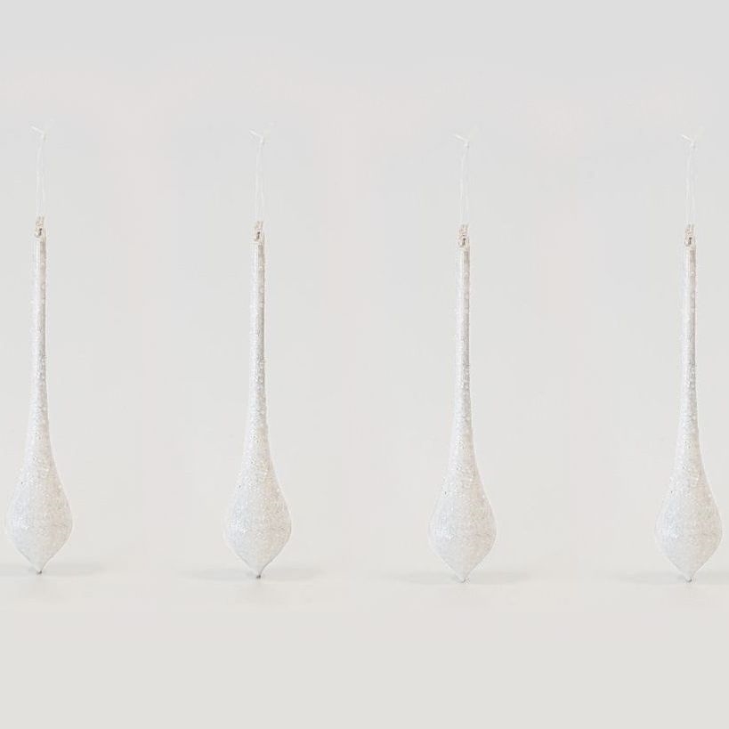 CONJUNTO 4x Decorações para árvore de Natal 30 cm branco