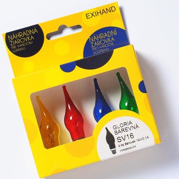 CONJUNTO 4x Lâmpada de substituição GLORIA E10/14V/0,1A colorido Fabricado na Europa