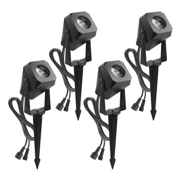 CONJUNTO 4x Luzes LED RGBIC para exterior com regulação LED/7W/230V 3000-6500K IP65 Wi-Fi Tuya