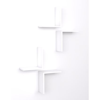 CONJUNTO 4x Prateleira de parede FACE 32x28 cm branco