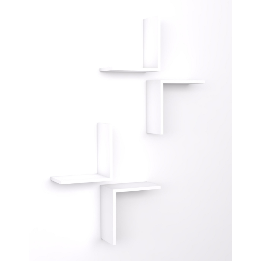 CONJUNTO 4x Prateleira de parede FACE 32x28 cm branco