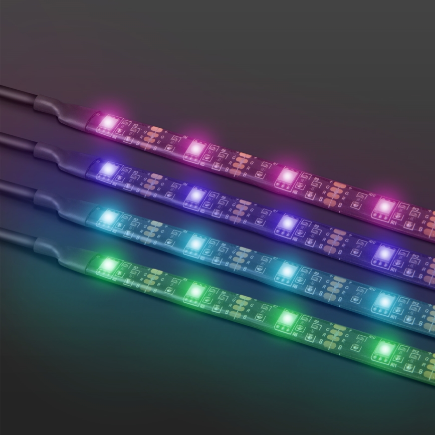 CONJUNTO 4x Tira LED RGB com regulação 2x45cm 2x80cm LED/3,24/5,76W/5V + controlo remoto