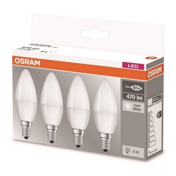 CONJUNTO 4xLED Lâmpada E14/5W/230V 4000K - Osram