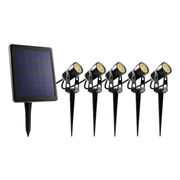 CONJUNTO 5x Candeeiros exterior LED com painel solar LED/4000 mAh IP44