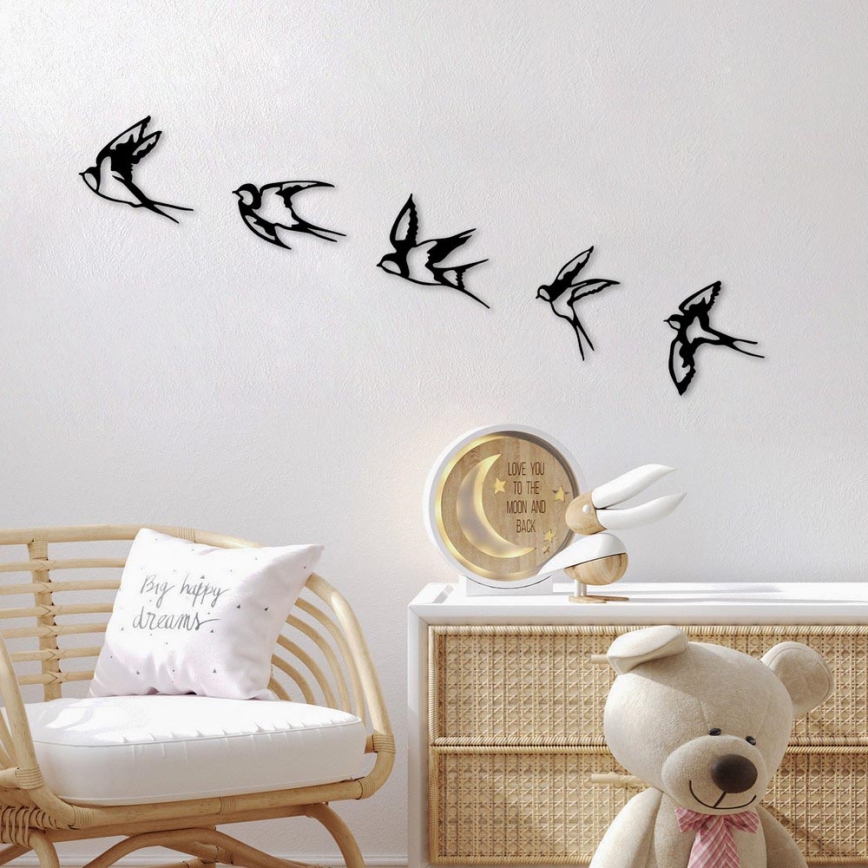 CONJUNTO 5x Decoração de parede pássaros