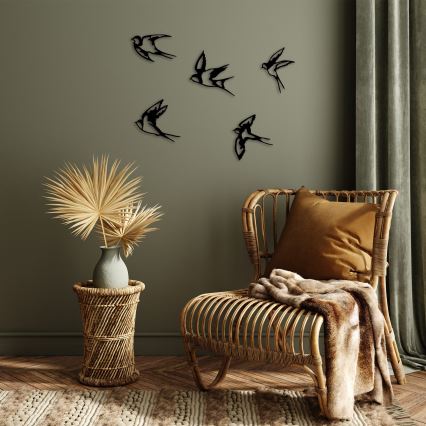 CONJUNTO 5x Decoração de parede pássaros
