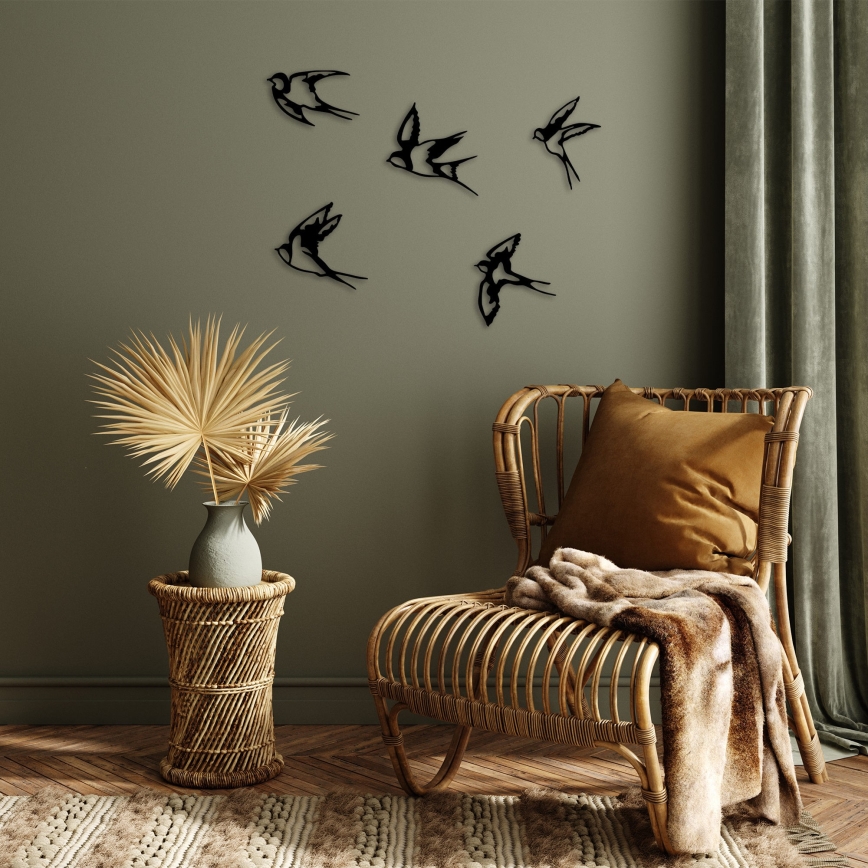 CONJUNTO 5x Decoração de parede pássaros