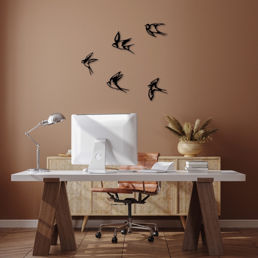 CONJUNTO 5x Decoração de parede pássaros