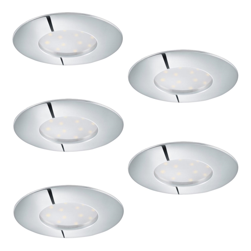 CONJUNTO 5x Foco de encastrar LED com regulação 1xLED/4,5W/230V cromado brilhante