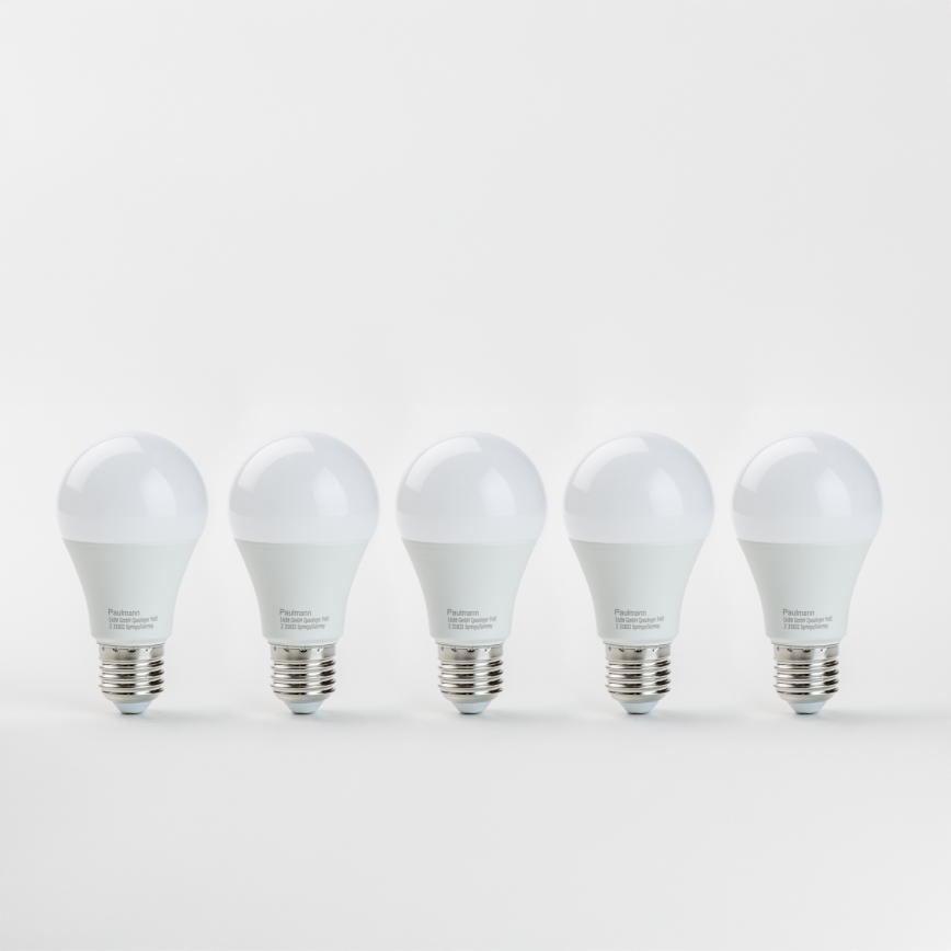 CONJUNTO 5x Lâmpadas LED A60 E27/9W/230V 2700K - Paulmann 28780