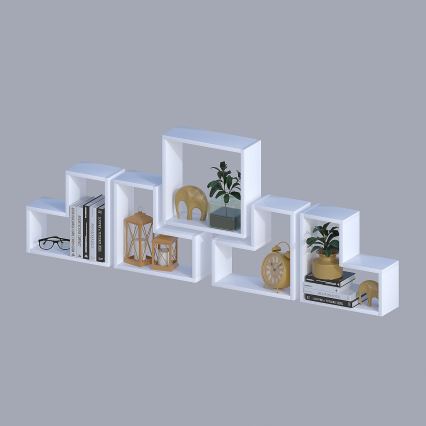 CONJUNTO 5x Prateleira de parede ELITRA branca
