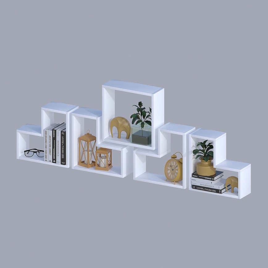 CONJUNTO 5x Prateleira de parede ELITRA branca