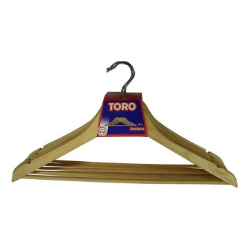 CONJUNTO 6x Cabide 23x44,5 cm madeira