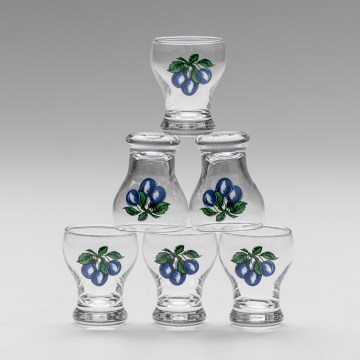 Conjunto 6x copo de licor transparente - ameixa