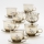 Conjunto 6x copo de vidro com pires e 1x açucareiro fumado buquê nº. 4