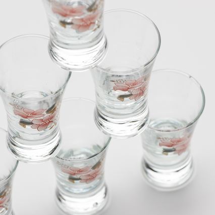 Conjunto 6x copos de licor com padrão de bouquet no. 2