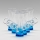 Conjunto 6x copos de licor com pega azul