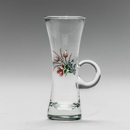 Conjunto 6x copos de licor com pega transparente e padrão de bouquet no. 3