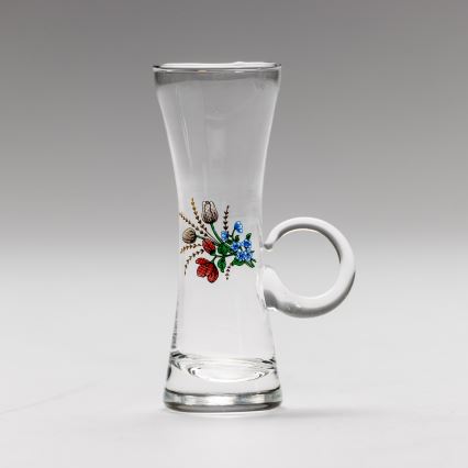 Conjunto 6x copos de licor com uma pega transparente e padrão de bouquet no. 5