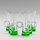 Conjunto 6x copos de licor com pega verde