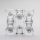 Conjunto 6x copos de licor transparente - padrão floral no. 4